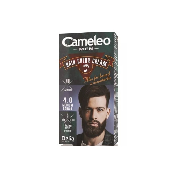 Delia Cameleo Men Haar- und Bartfärbemittel für Männer /4,0 Medium Brown 30 ml