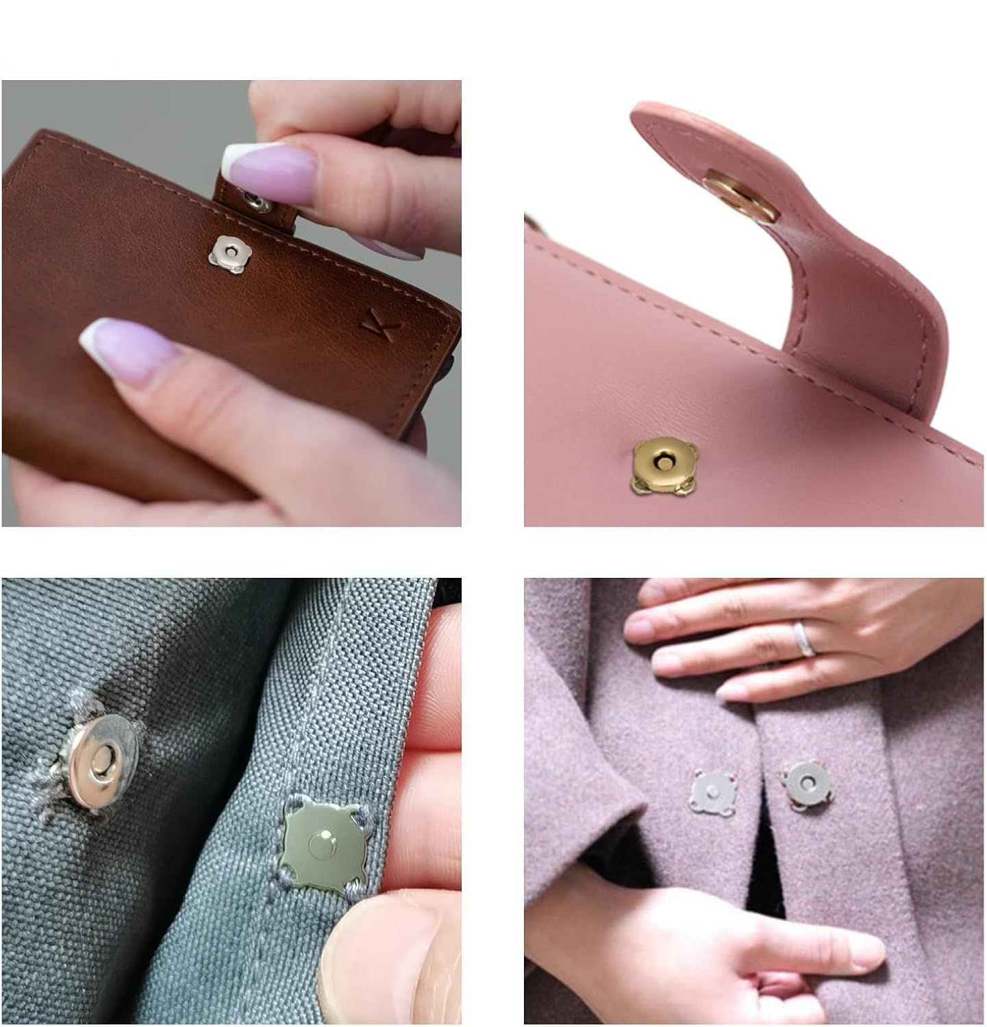 (3er Set) Ø18mm Magnetische Metall Ersatz Druckknöpfe DIY Mercerie Zubehör zum Annähen für Kleidung / Geldbeutel / Tasche - Gold