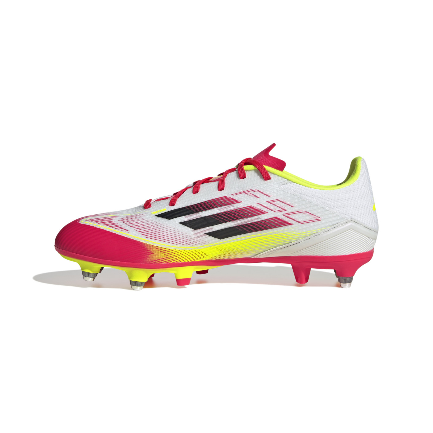 Adidas F50 League IJzeren-Nop Voetbalschoenen (SG) Wit Rood Zwart Geel