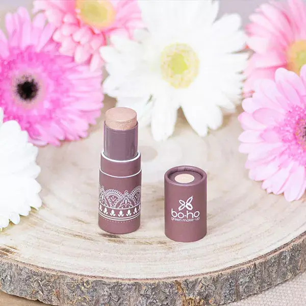 Iluminador em bastão Boho Green Make-Up Complexion Stick 01 Golden Glow Orgânico