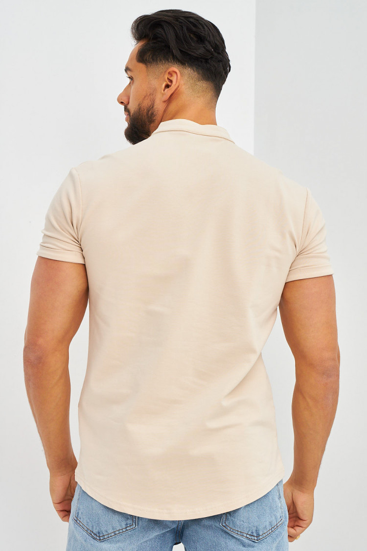 Chemise beige col officier Brentiny