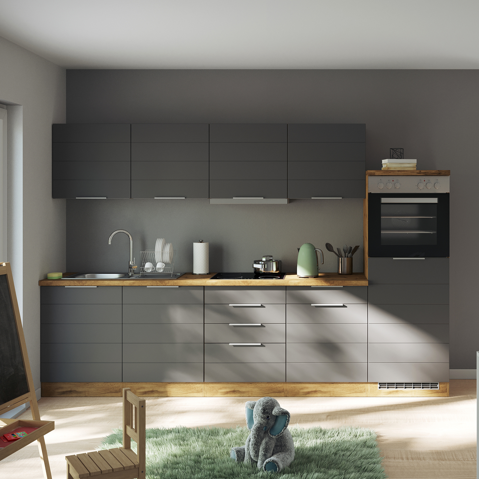 Hängeschrank FLORENZ - Wotaneiche-grau matt - 60 cm
