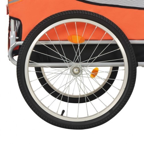 Reboque de bicicleta Vidaxl laranja e cinza