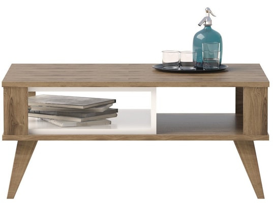 CONCEPT1 - Table basse Ionis chene blanc 90 x 60 x h40cm