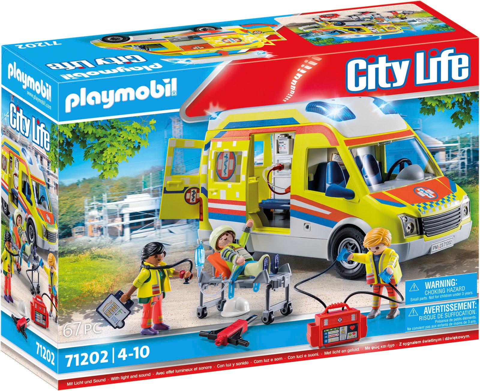 Playmobil® Konstruktions-Spielset »Rettungswagen mit Licht und Sound (71202), My City Life« mit Licht und Soundmodul