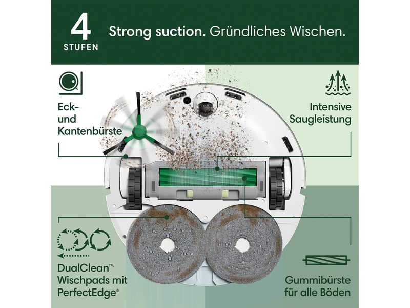 iRobot Saug- und Wischroboter Roomba Plus 505 Combo   AutoW Der Saugwischroboter mit ausfahrbaren Wischpads für eine verbesserte Kantenreinigung