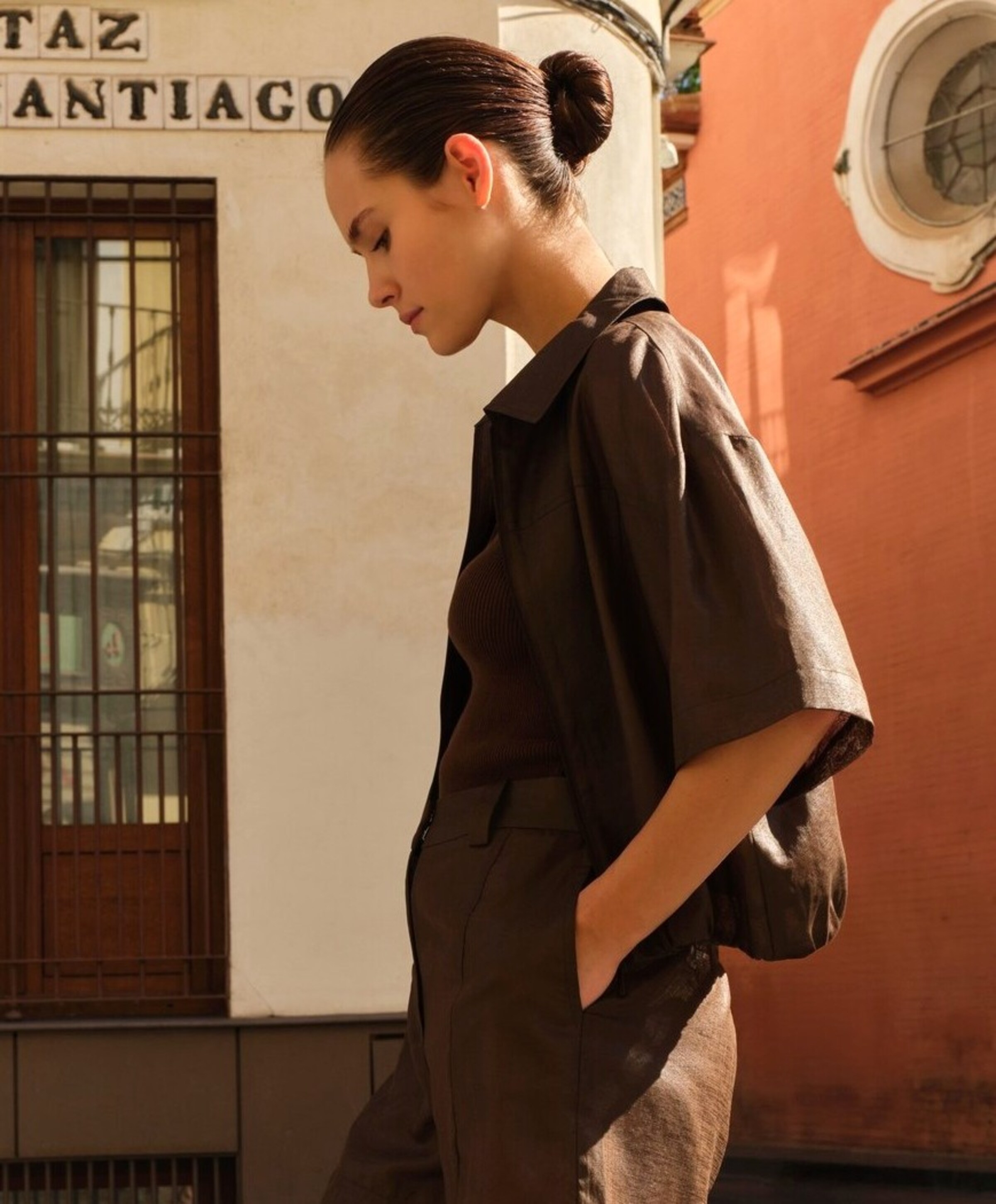 YAYA Dames blouse bruin