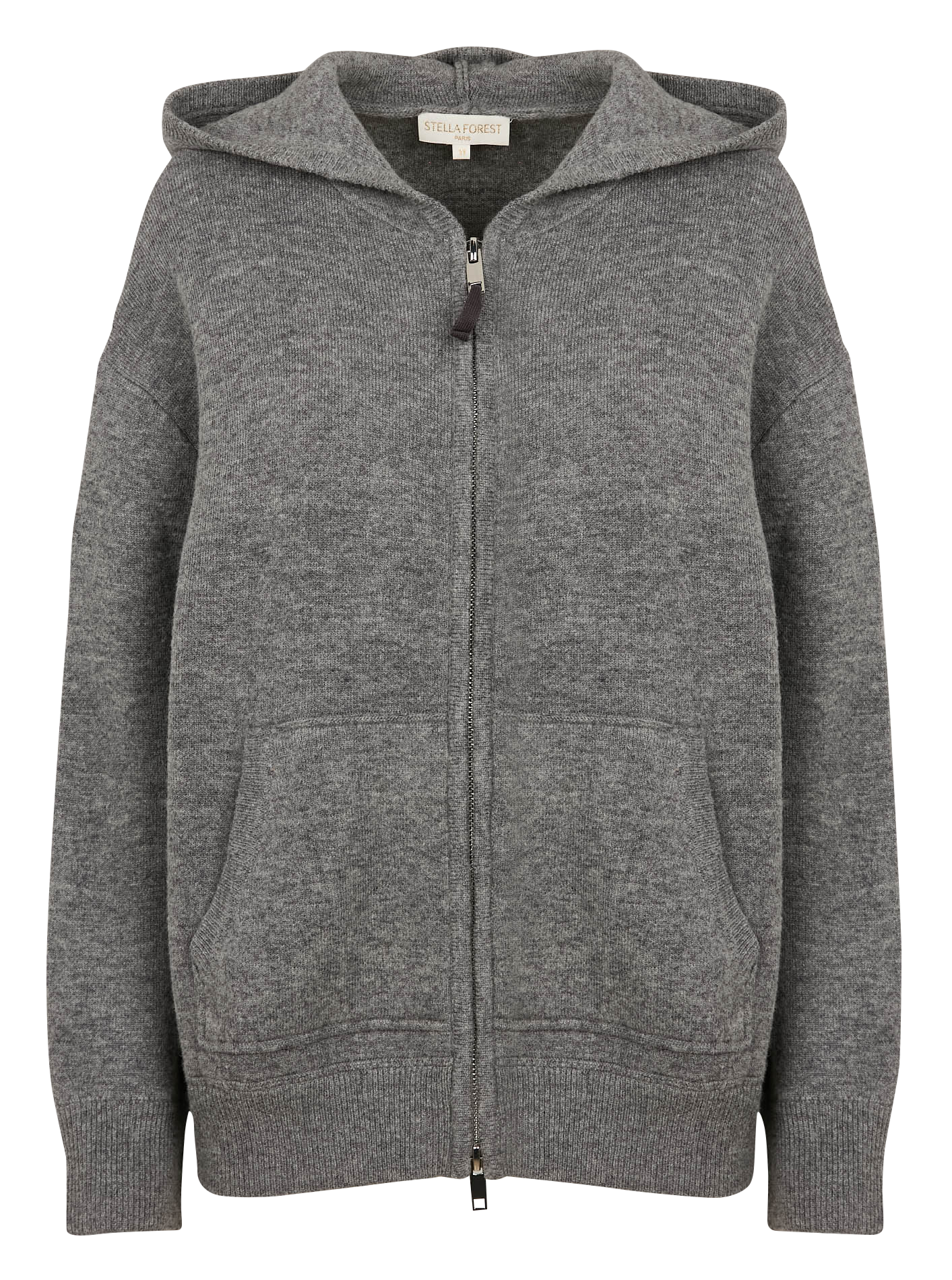 AGATHE - Sweat à capuche oversize en laine mélangée | Gris