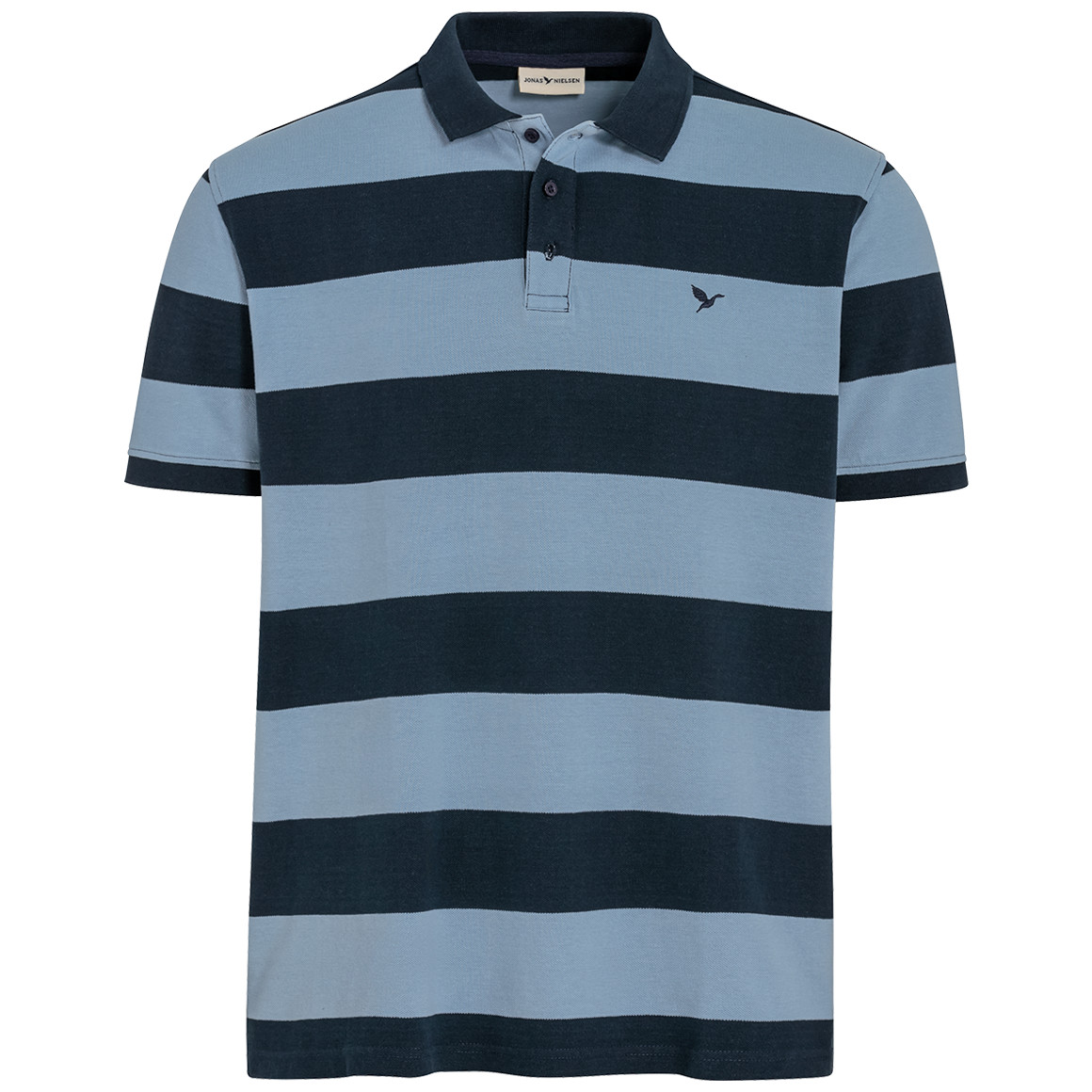 Jonas Nielsen Herren Poloshirt mit Streifen hellblau / dunkelblau