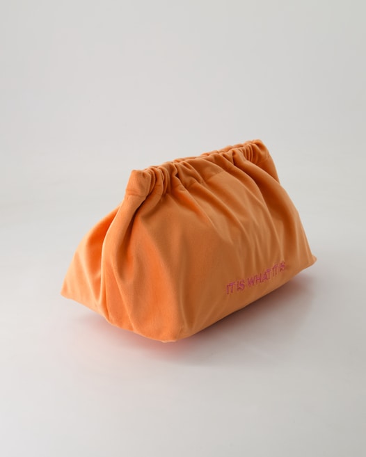 Sorbet Island Velvet Clutch Clutch in Orange