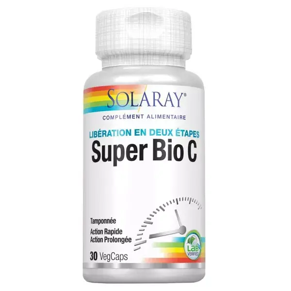 Solaray Super Bio C Tamponado 500mg 30 Cápsulas Vegetais