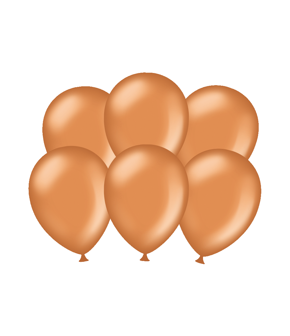 Koperen Ballonnen Chroom 30cm 6st