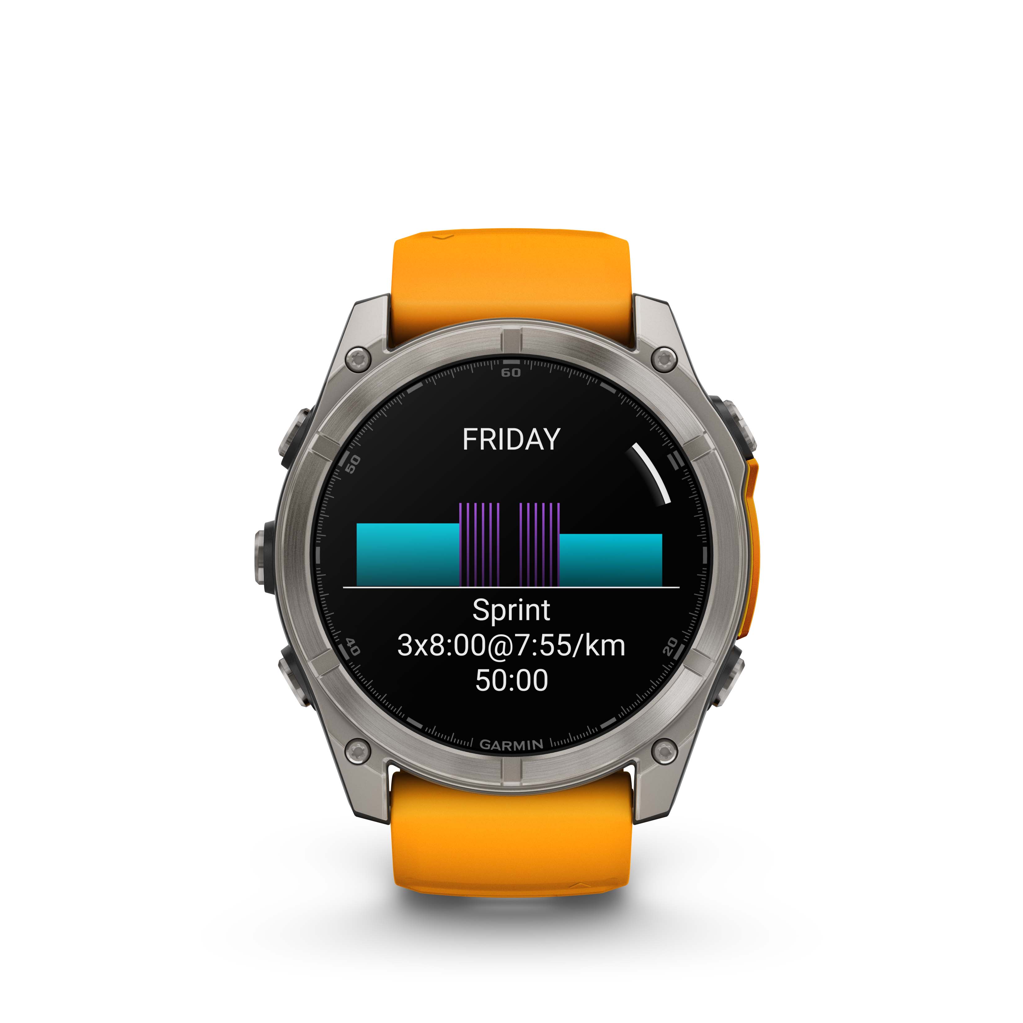 Garmin Fenix 8 47mm Amoled Sapphire Titan/Orange
