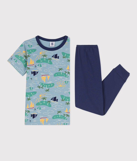 Pyjama manches courtes explorateur en coton petit garçon