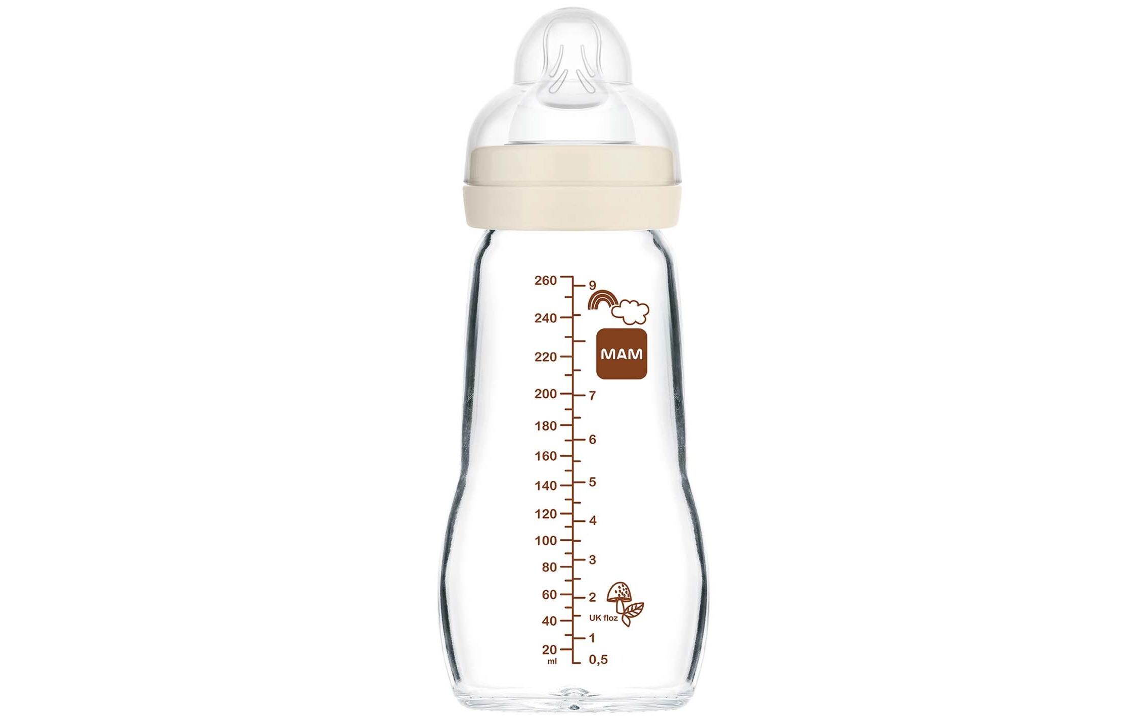 Glasflasche Feel Good 260 mlBabyflasche aus Premium-Glas