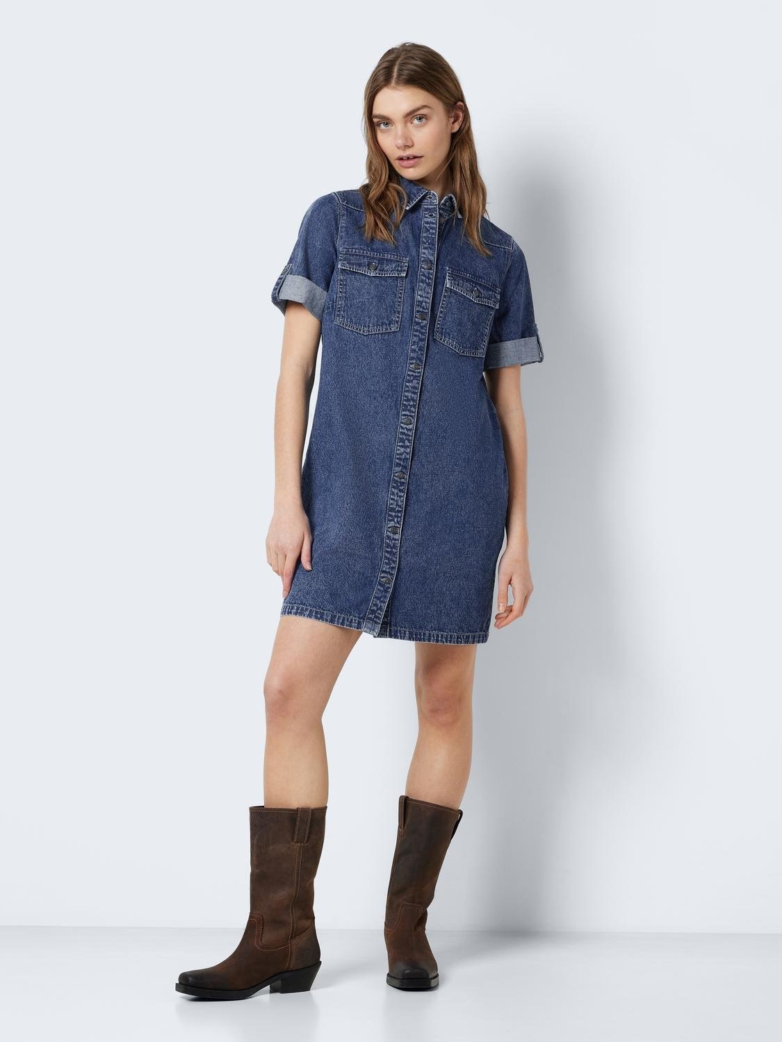 Noisy may Jeanskleid »NMNEW SIGNE S/S DENIM DRESS WG002MB NOOS« Brusttaschen