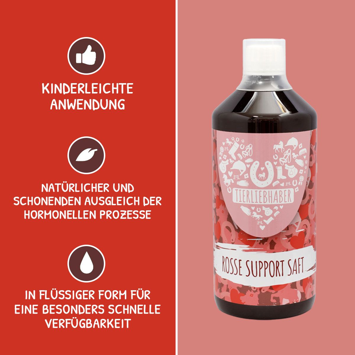 Tierliebhaber Rosse Support Saft für Pferde