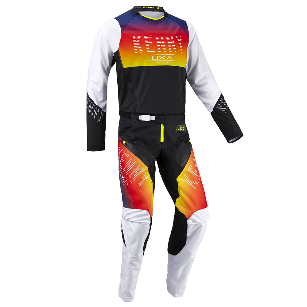 Kenny - Maillot Titanium - 2022 Blanc / Noir / Rouge / Jaune