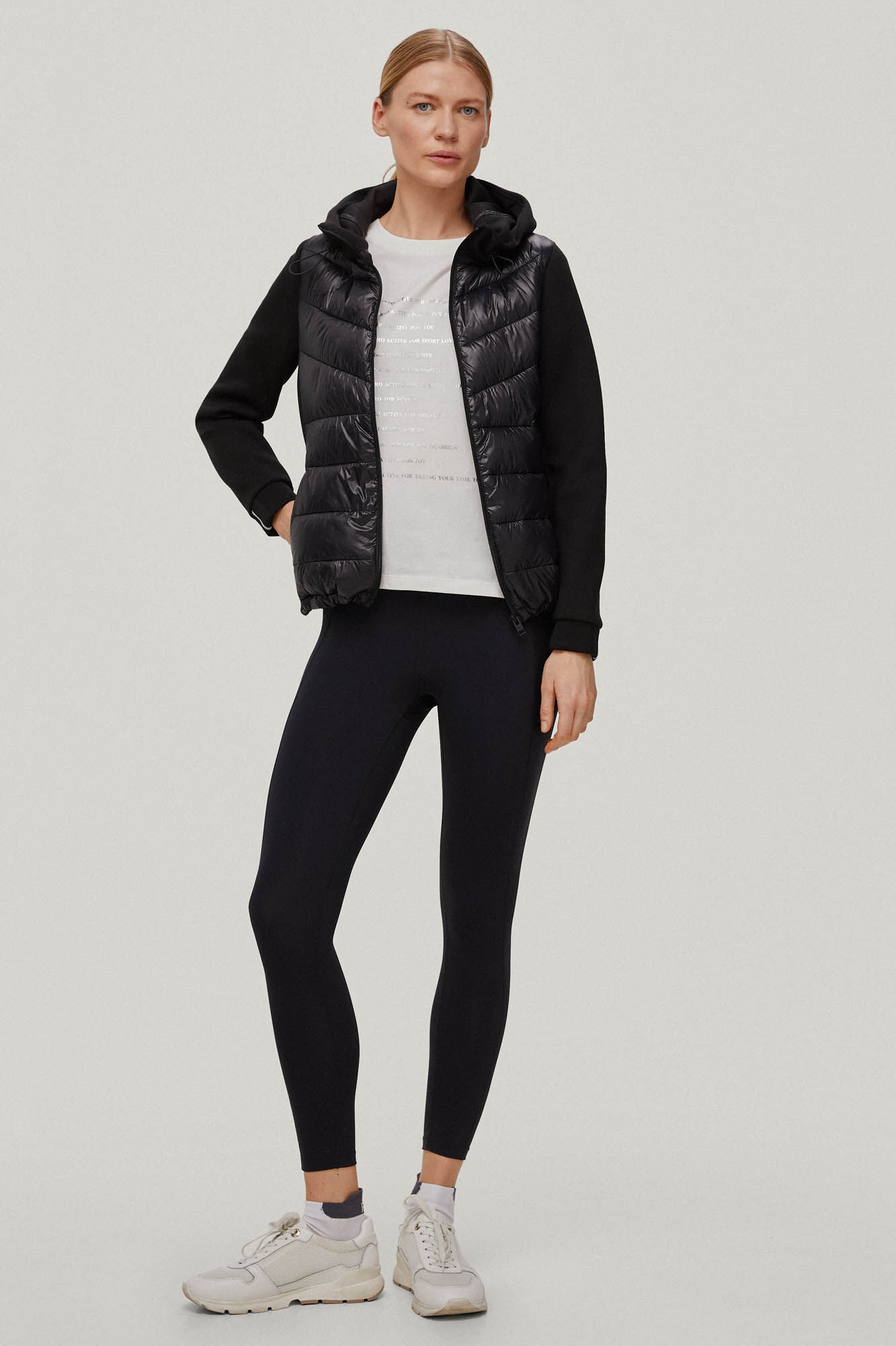 Parka combinada capucha - Negro