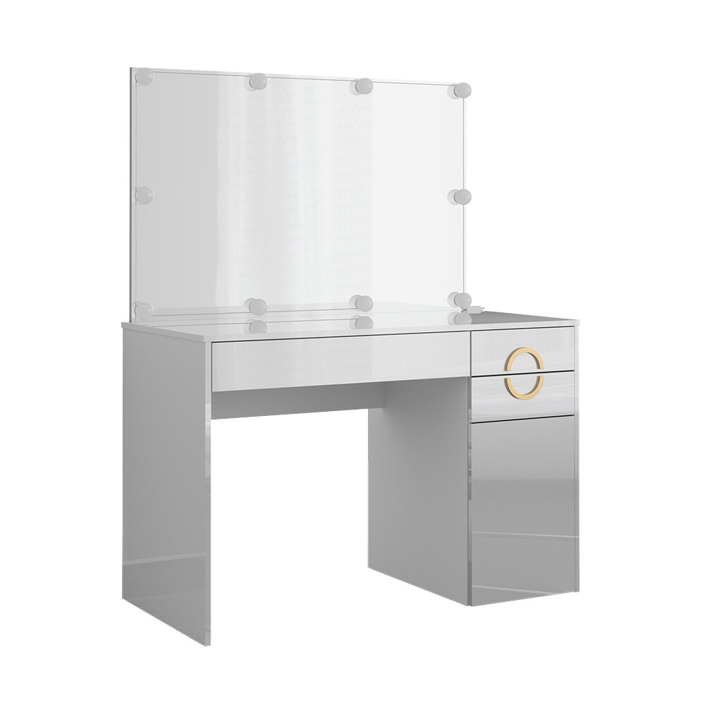 Vicco Schminktisch Adela Weiß Hochglanz, 115 x 76,4 cm mit Spiegel, LED