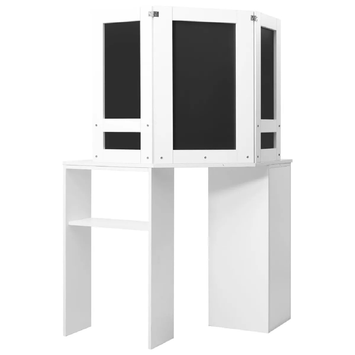 Helloshop26 Coiffeuse d'angle - Blanc