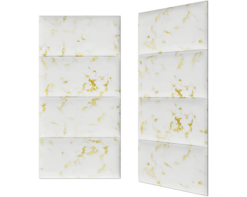 Wandkussen Carrara marmer goud fluweellook 30 x 60 cm