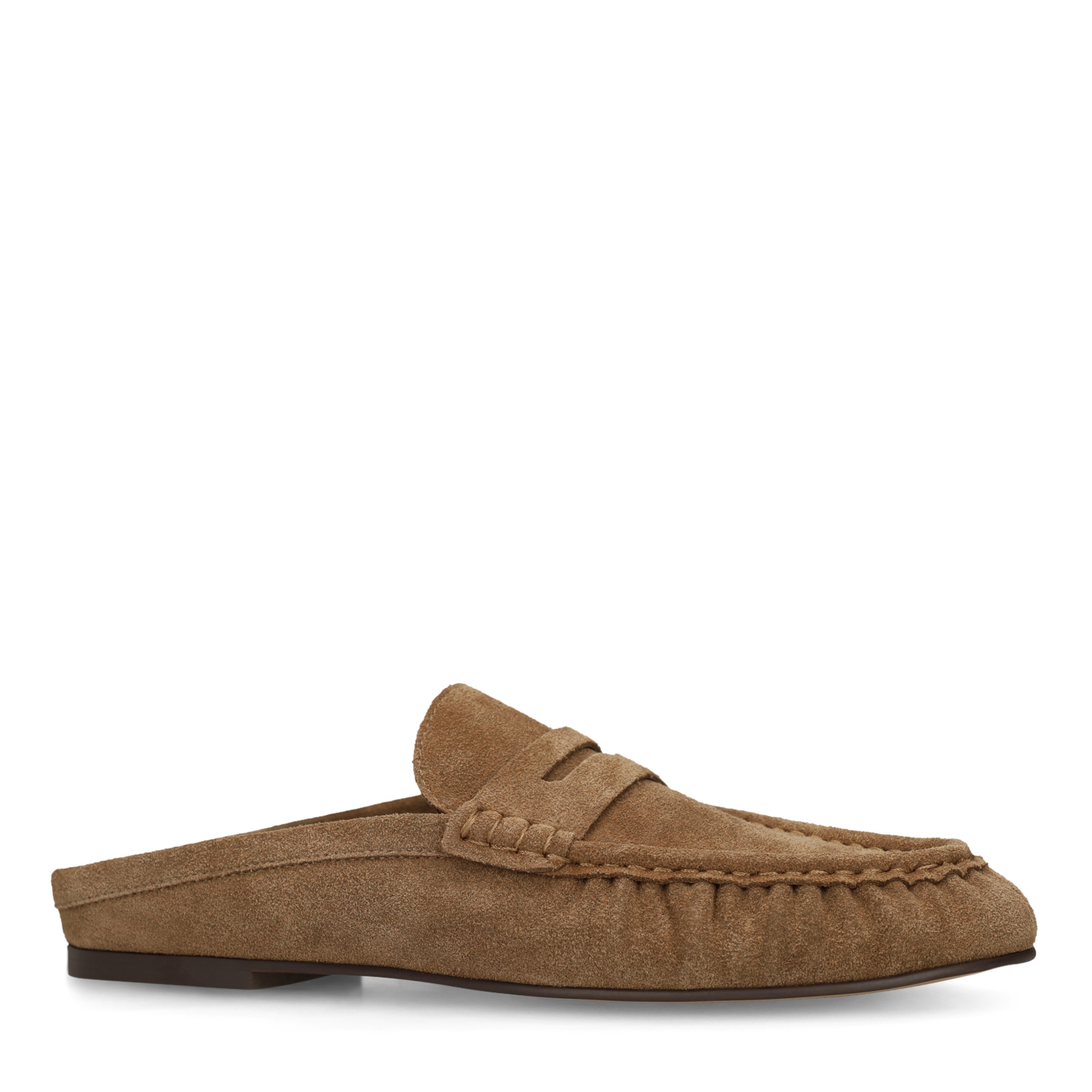 Beige suède muiltjes