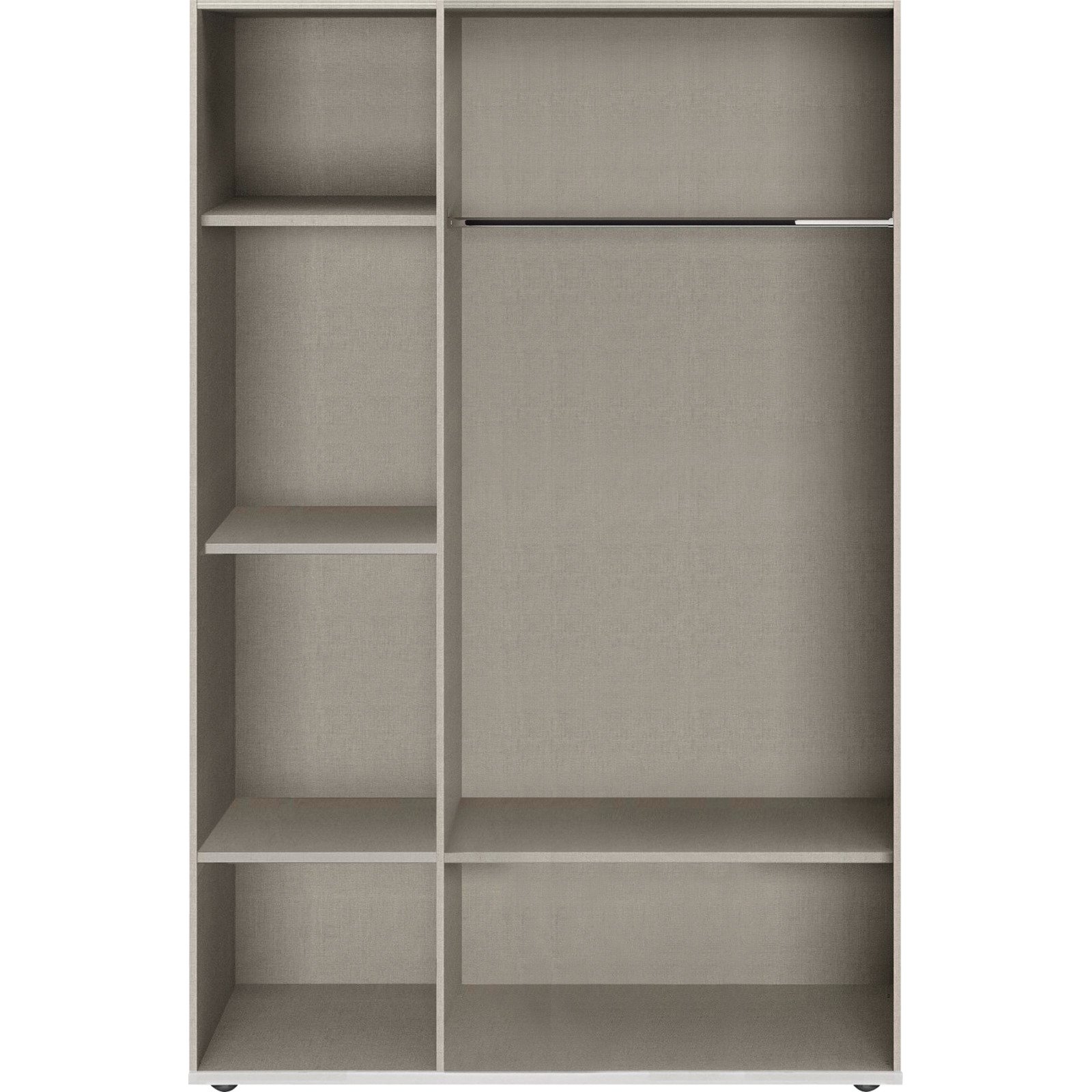Drehtürenschrank Rasant Dekor weiss 127 x 188 x 52 cm, mit Spiegel