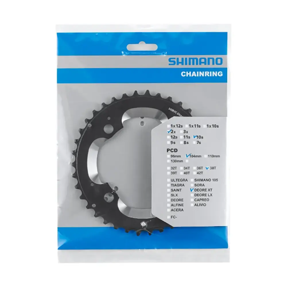 Shimano Deore XT FC-M785 Dubbel Kettingblad Zwart 38-24T 10 Speed