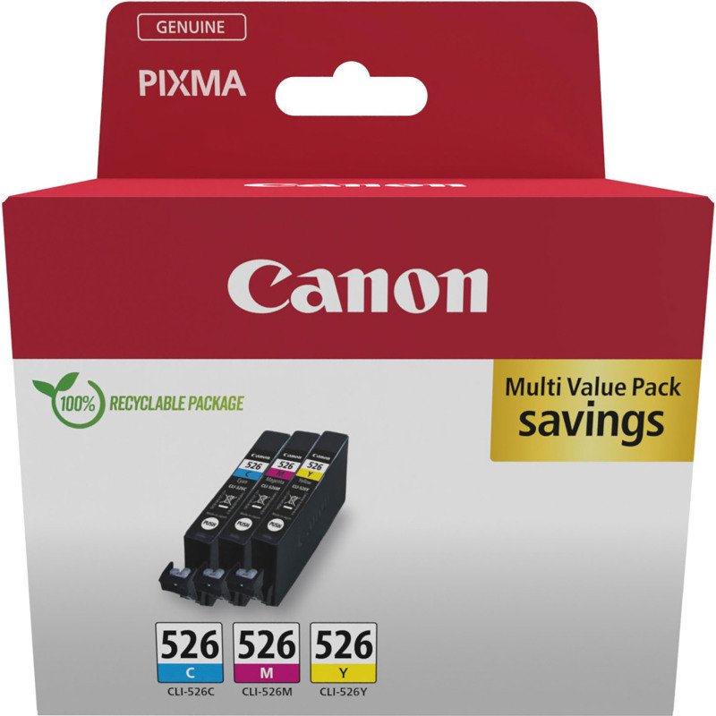 Canon CLI526 Pack cartouche de 3 couleurs pour imprimante jet d'encre