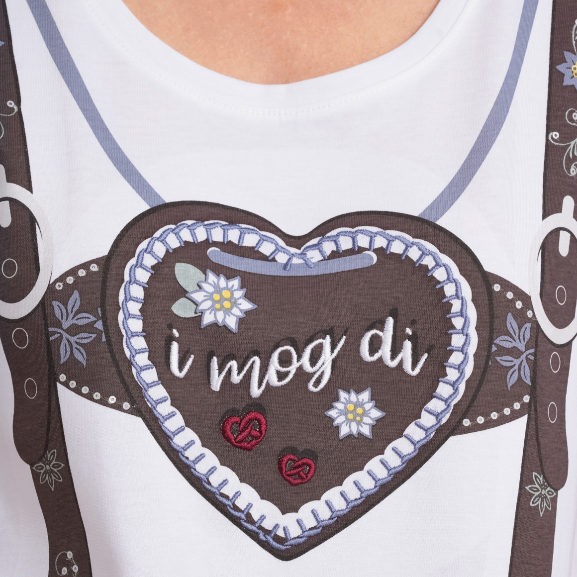 Gina Benotti Damen T-Shirt in Okotberfest-Optik weiss