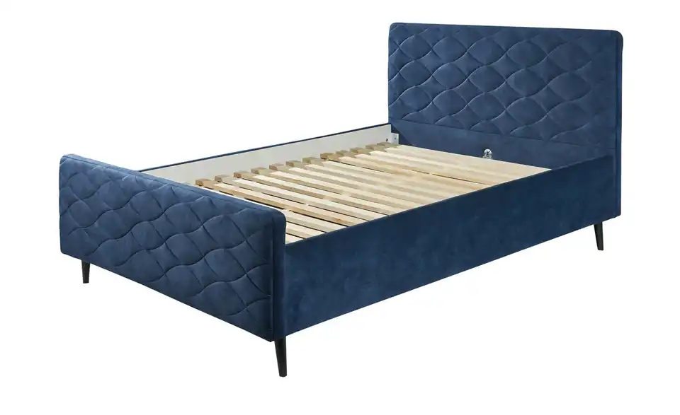 Polsterbettgestell Mario A Blau 140 cm