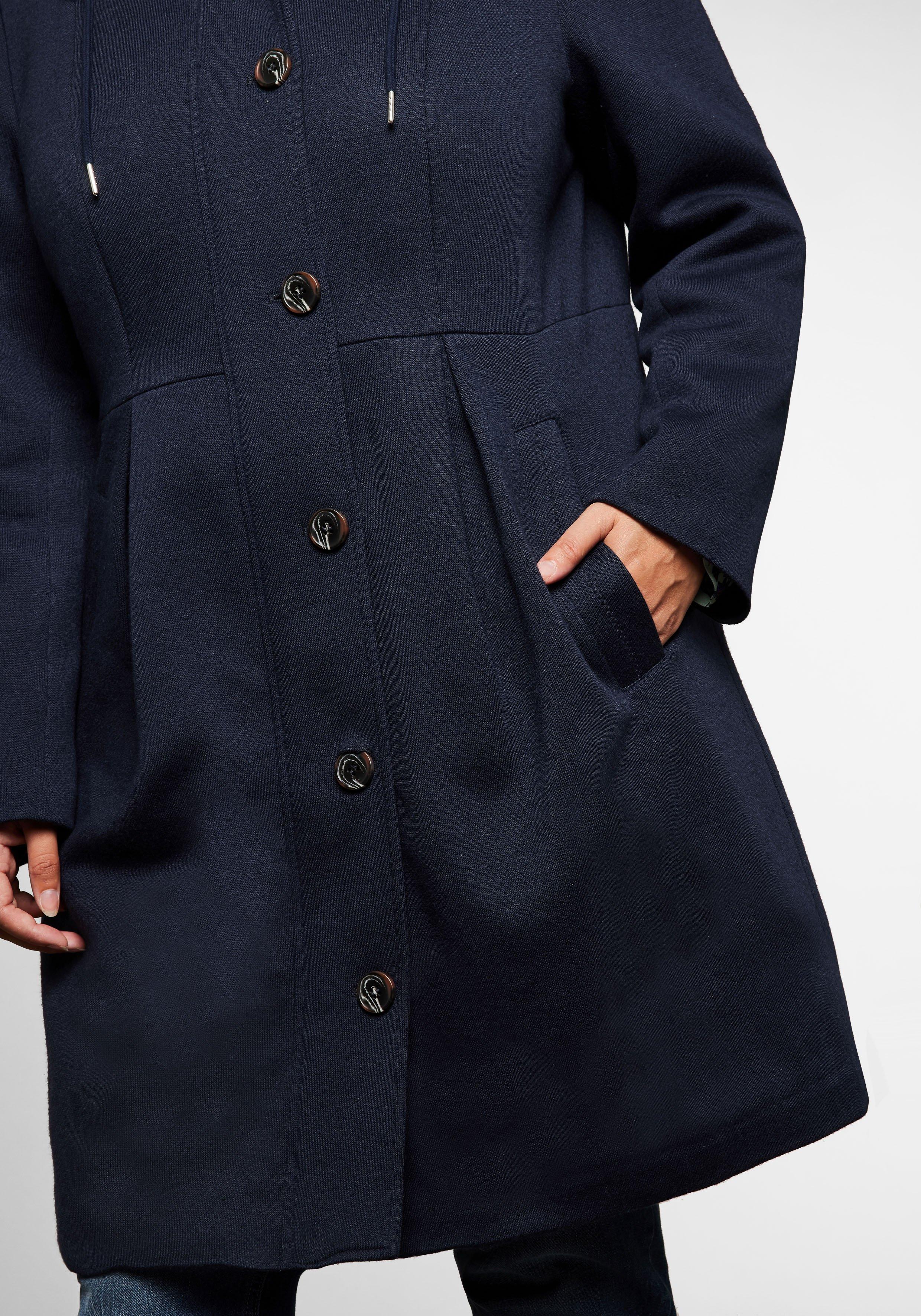Mantel in Sweat-Qualität, mit hoher Taille und Kapuze