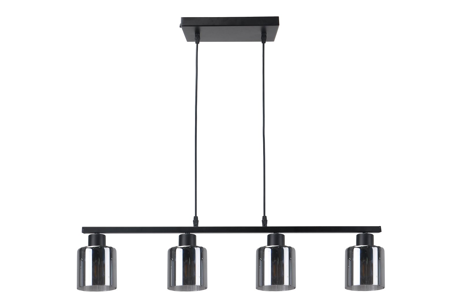 Darwin taklampe Sort takrekke med sotet glass,4 lys E27