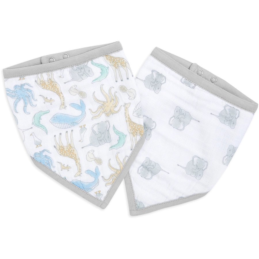 aden + anais™ essentials Baumwoll-Musselin-Bandana  Lätzchen natural history 2er Pack