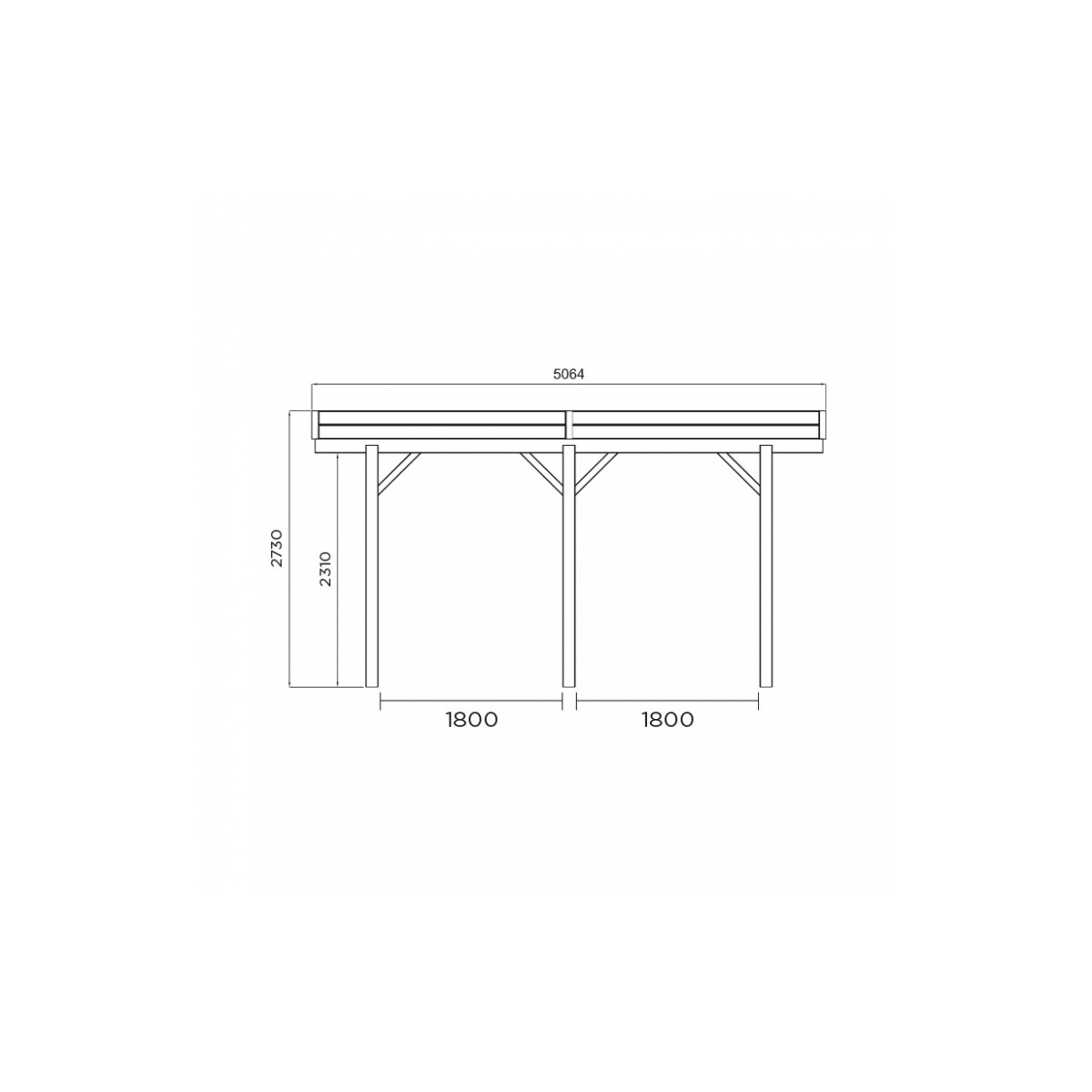 Carport superia base 500x500cm hauteur 273cm