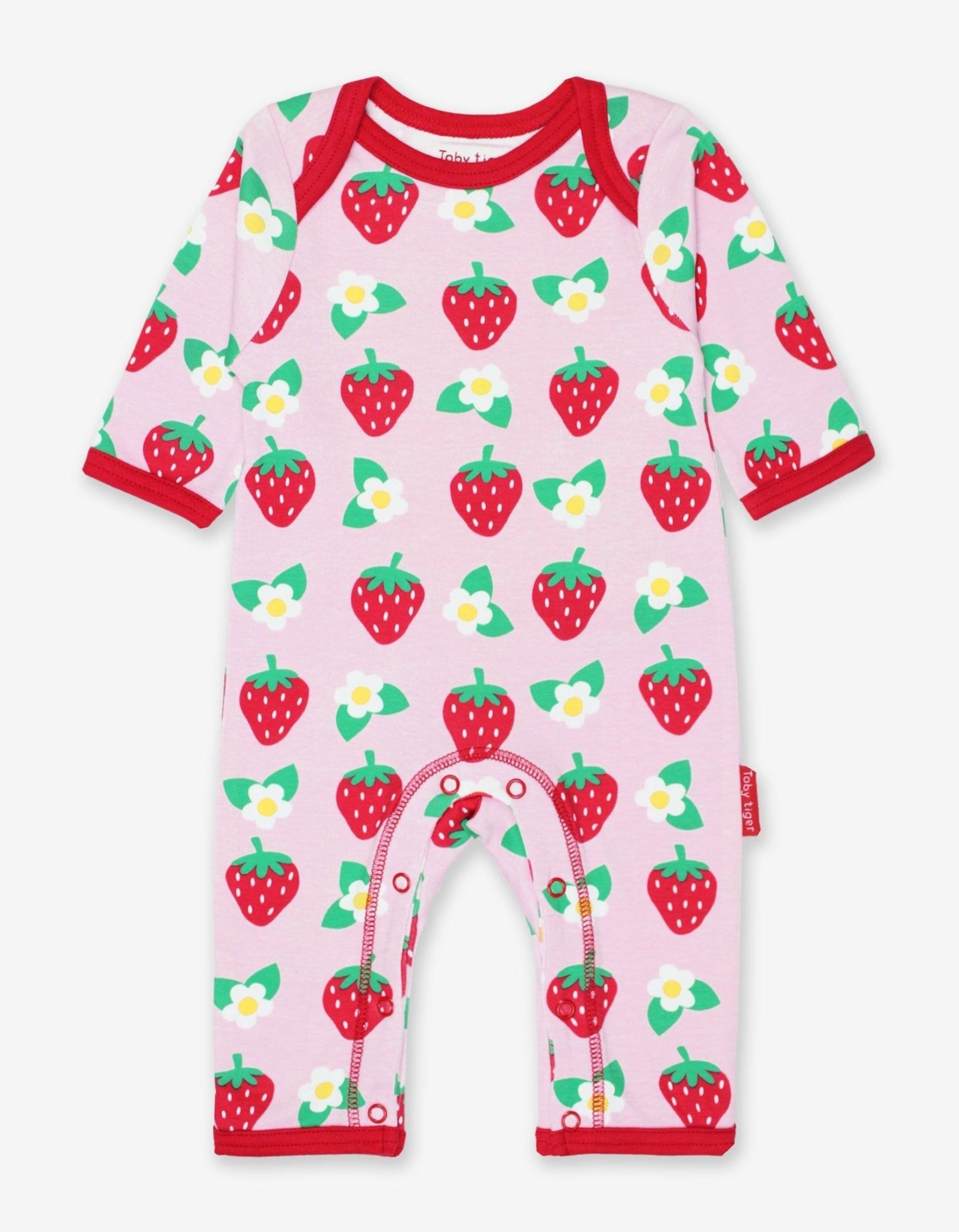 Toby Tiger Schlafanzug mit Erdbeer und Blumen Print