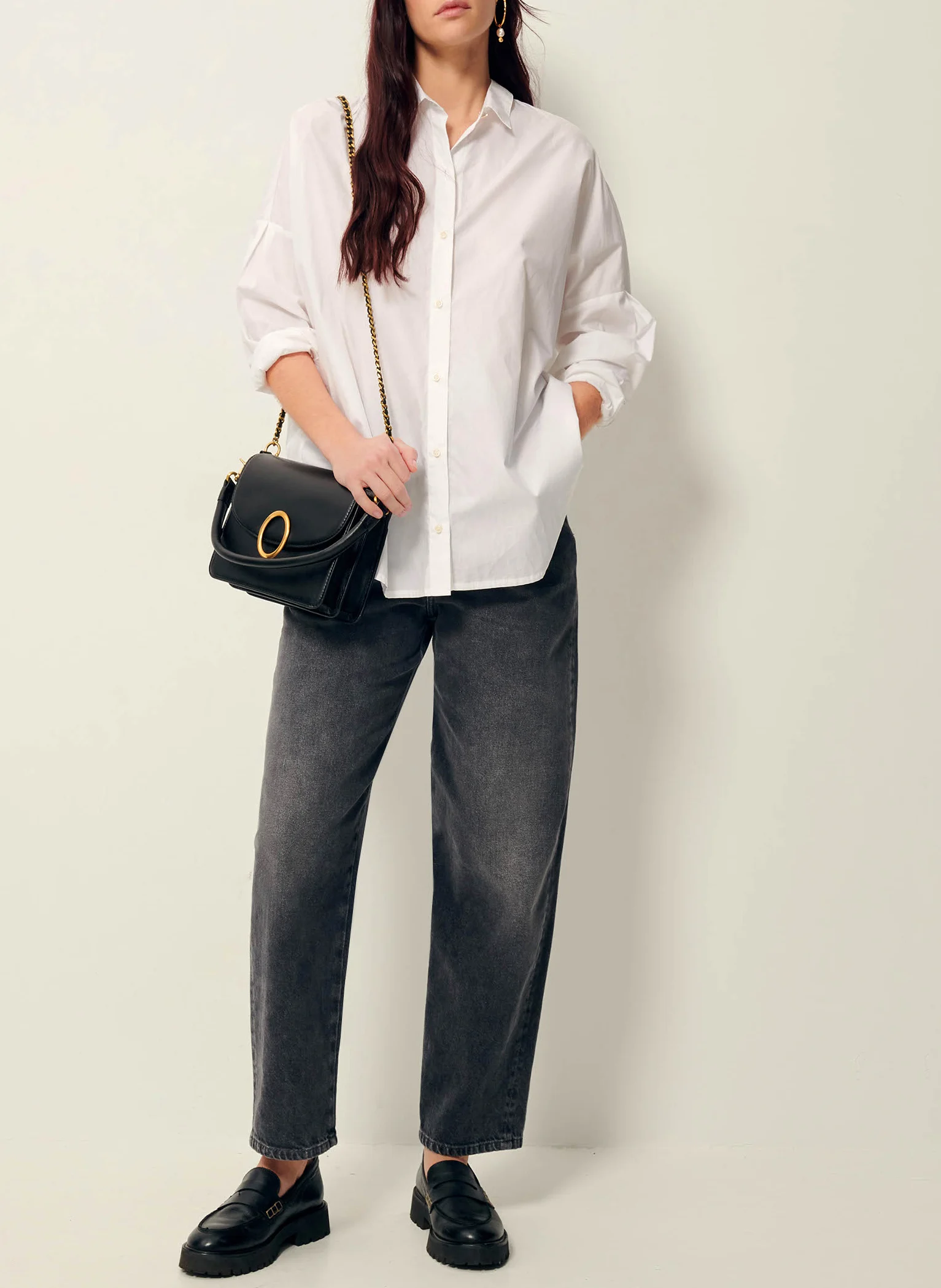MAEMI O - Chemise col classique en coton | Blanc