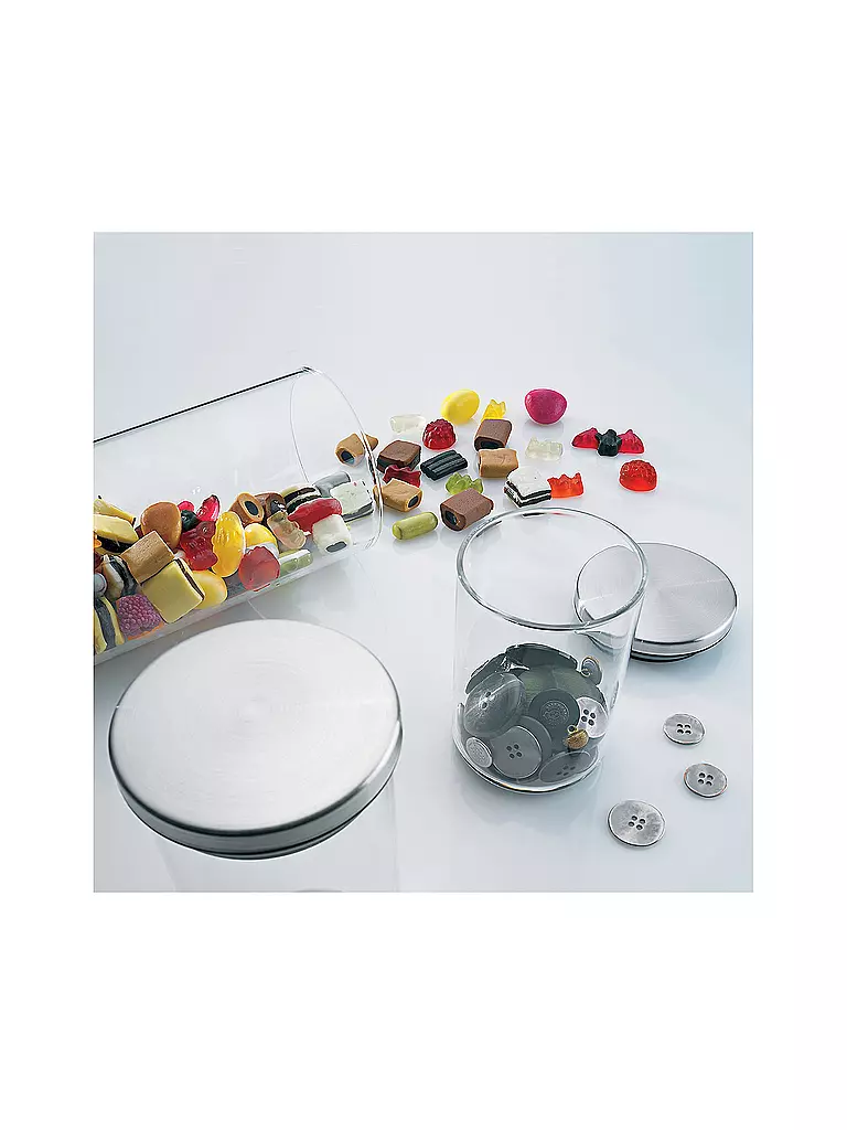 KELA Vorratsdose BAKER 1,3l Glas / Edelstahl transparent