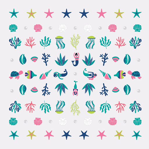 Le Mini Macaron Mini Nail Art Stickers, Under The Sea
