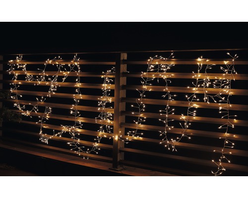 Lafiora clusterdraad lichtsnoer, 15 m + 5 m aansluitdraad, 1500 LED's, warm wit licht, inclusief afstandsbediening, 8 functies, timer, dimmer en geheugenfunctie