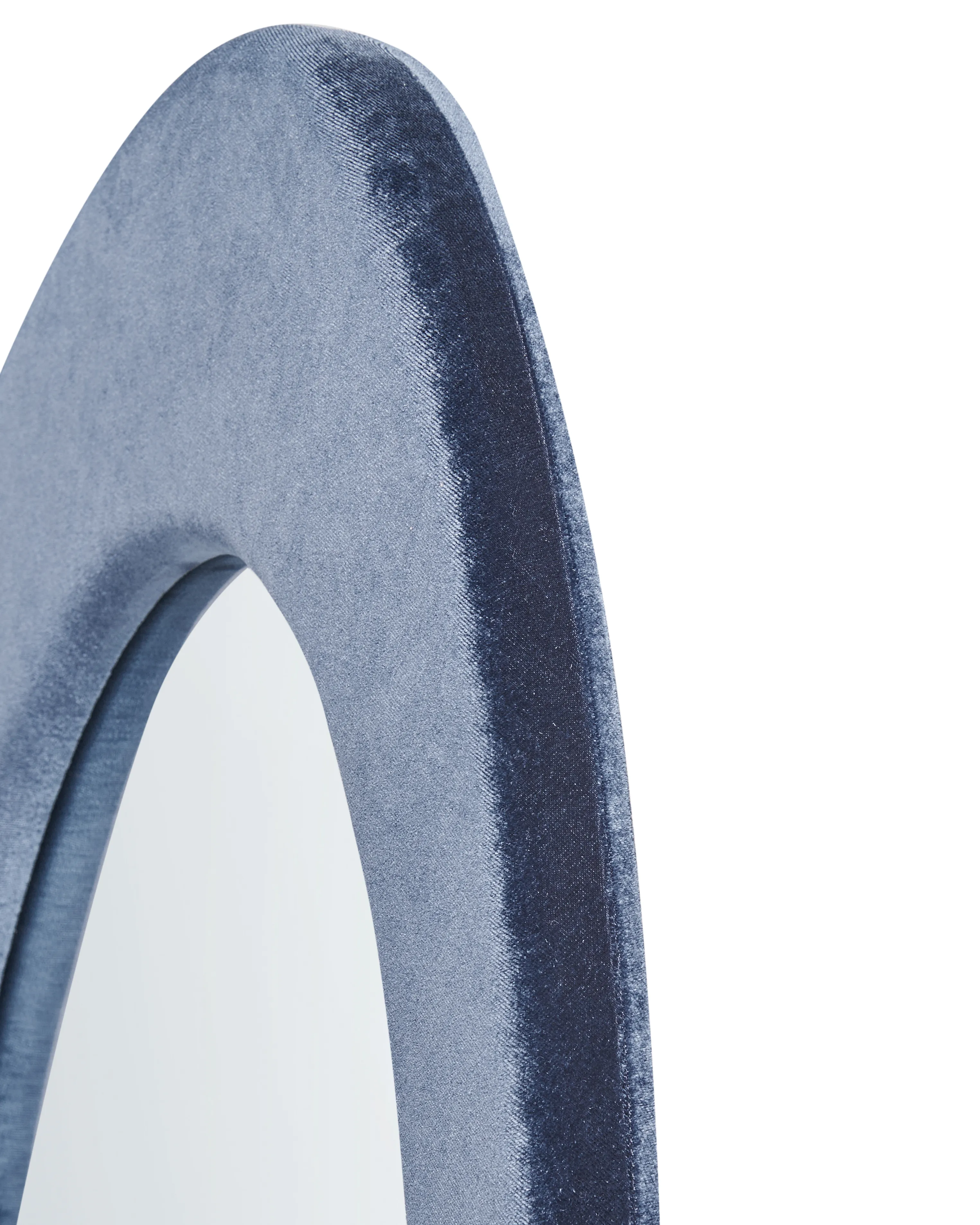 Wandspiegel MASSAY 53 cm 90 cm Fluweel Donkerblauw
