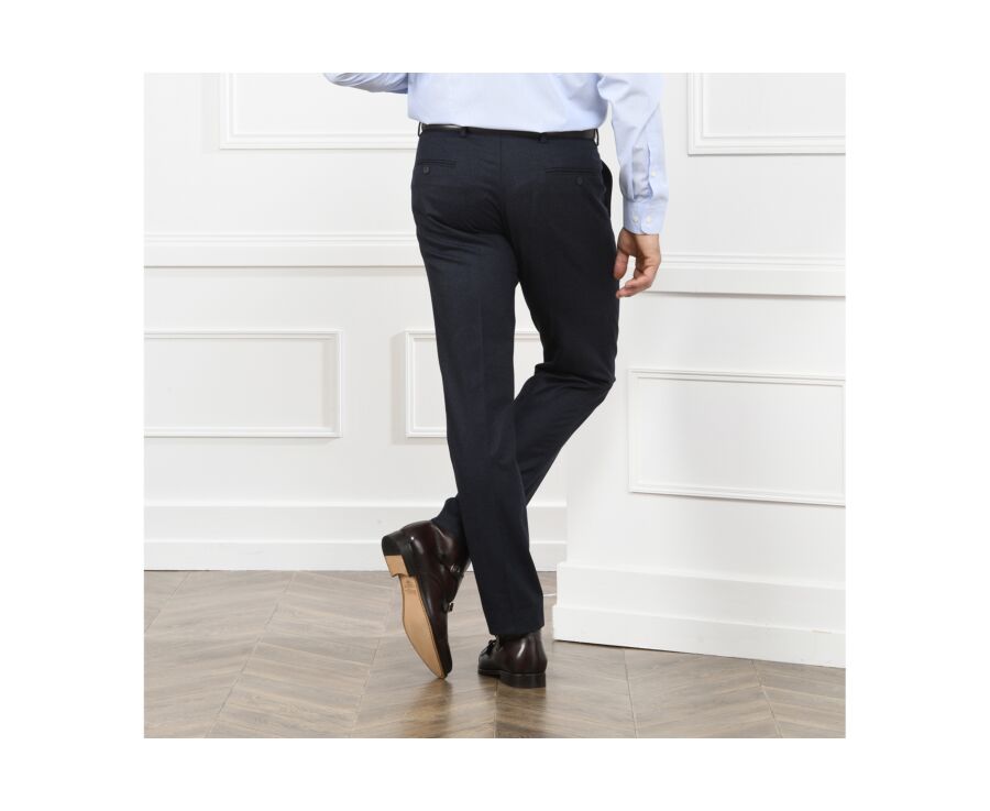 Pantalon habillé homme Marine Chiné - LÉONARD