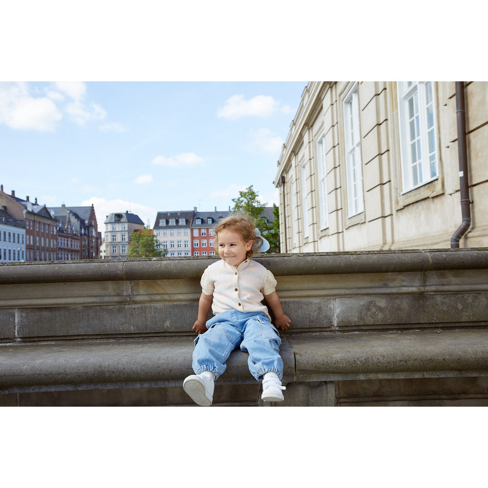 Køb COPENHAGEN COLORS Lt Blue Indigo Washed Organic Cargo Denim Bukser