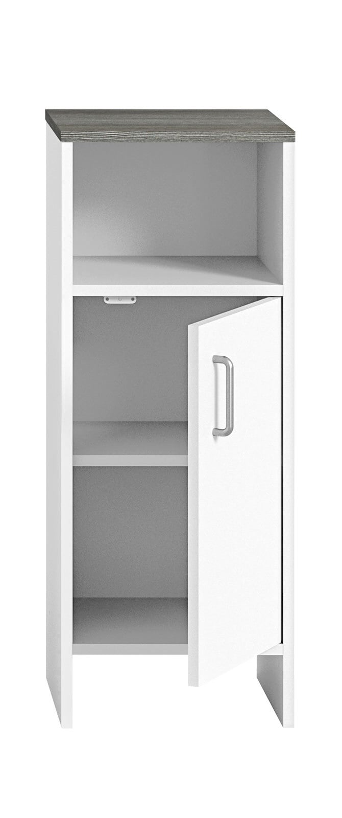 Standschrank Los Angeles Weiß/Rauchsilber NB