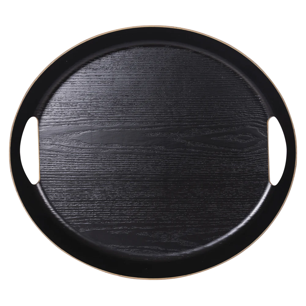 Plateau ovale 46x41 cm noir Table passion