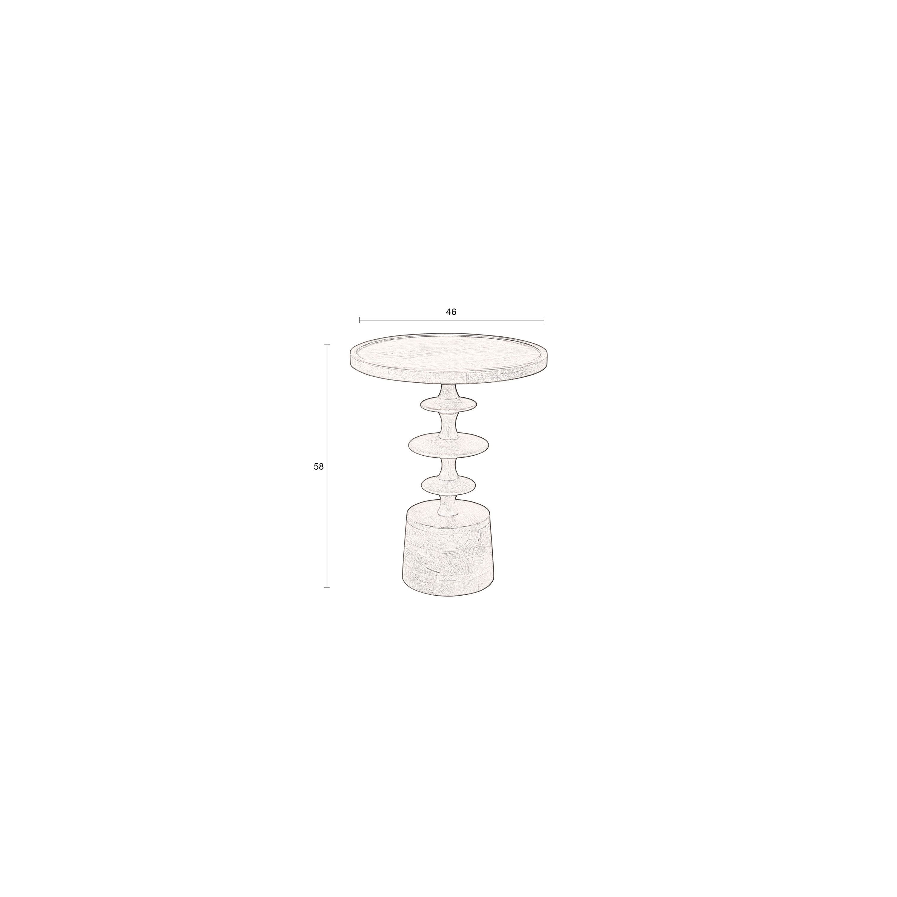 Dutchbone Cath Bijzettafel Rond 46 cm Mangohout  - Bruin