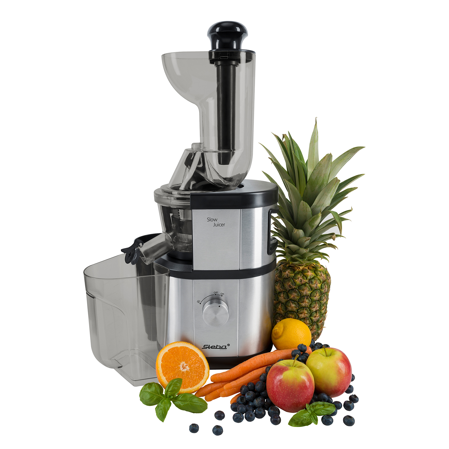 STEBA Slow Juicer E 400 - schwarz-Edelstahl - 400 Watt
