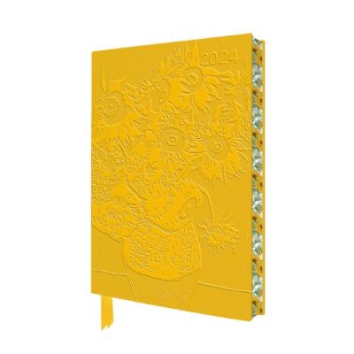 Vincent van Gogh: Sunflowers 2024 Artisan Art Vegan Leather Diary - Page to View with Notes (Diary)