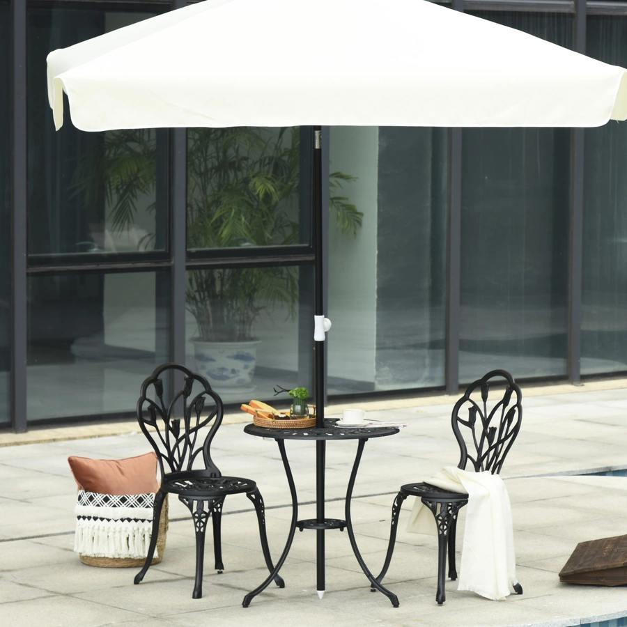 Outsunny Gartenmöbel-Set mit Blumen Design schwarz